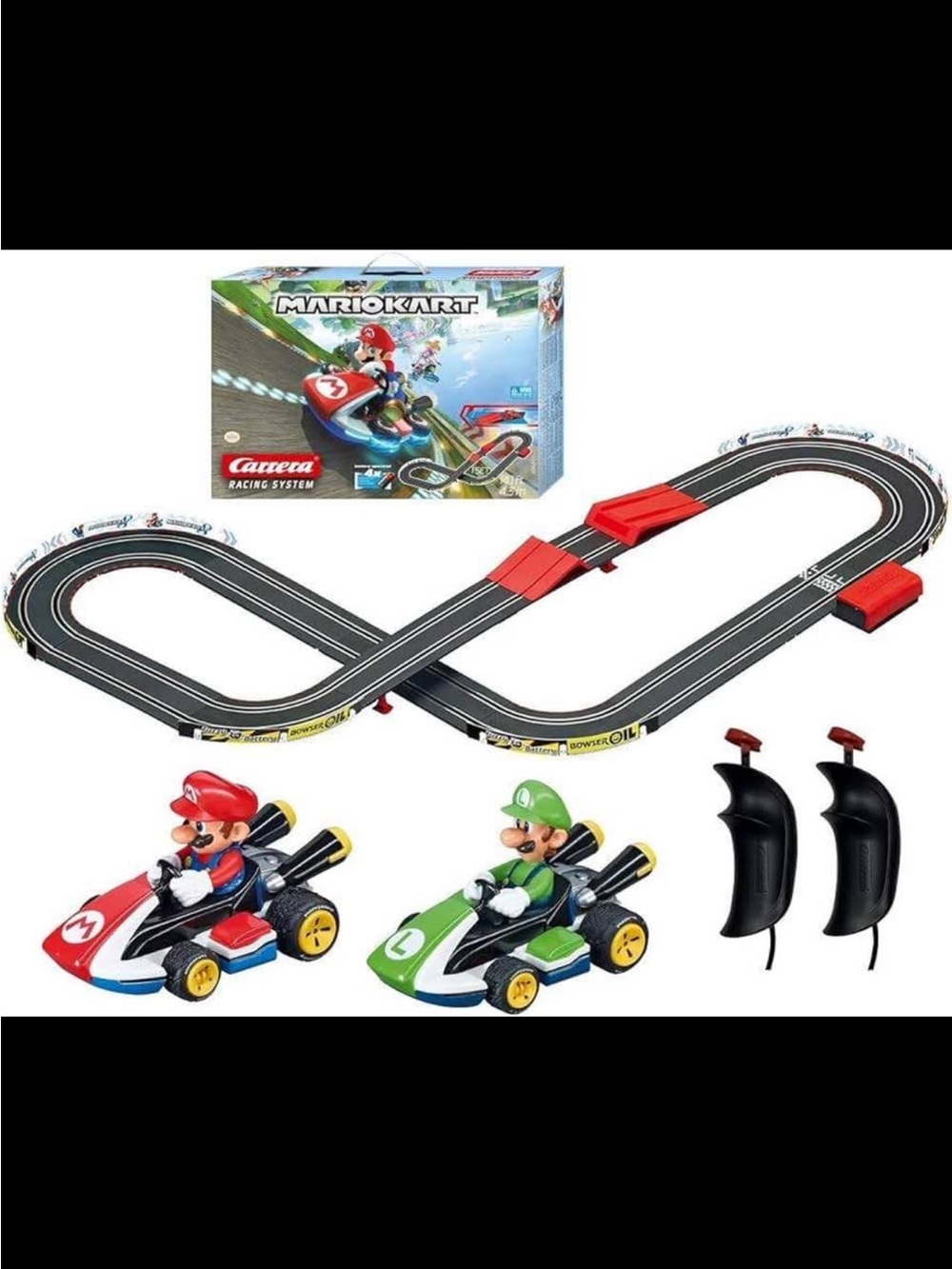 Carrera Mario Kart RC Track Set with Red and Green Karts